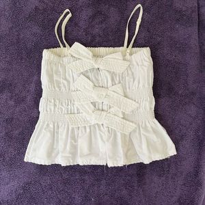 Katie J NYC Penelope Bow Top Size S Color White